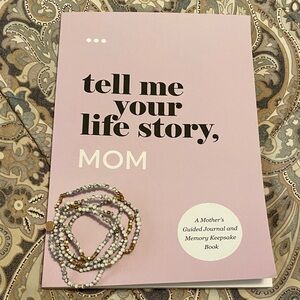 Beaded Stretch Bracelet Stack with Mother’s Keepsake Journal - Perfect Gift!